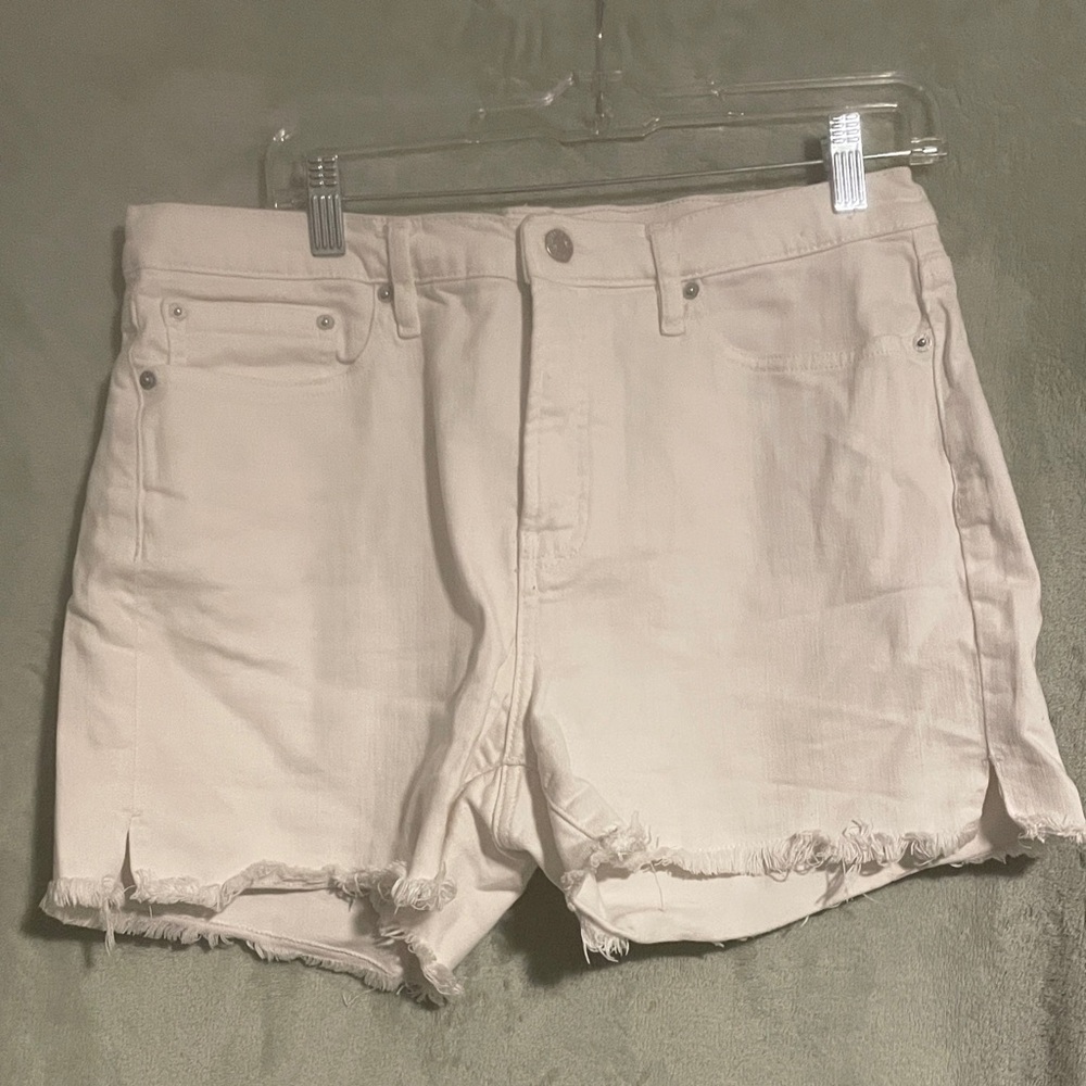Calvin Klein Jeans Cream Frayed Hem Shorts